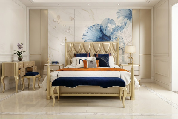 Design bedroom bed luxury double beds wood modern upholstery furniture 180x200cm