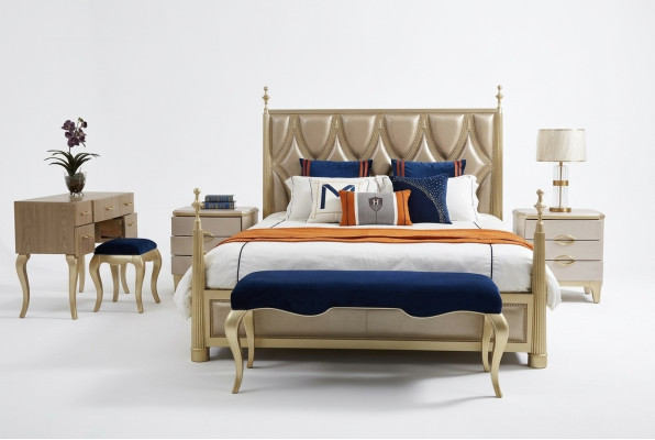 Design bedroom bed luxury double beds wood modern upholstery furniture 180x200cm