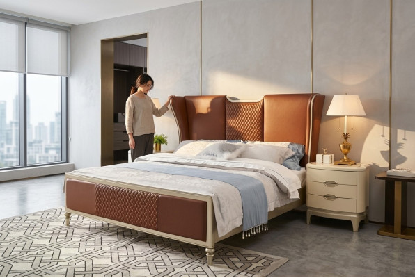 Luxury Bed Brown Beds Bed Frames Double Modern Double Bed Bedroom New