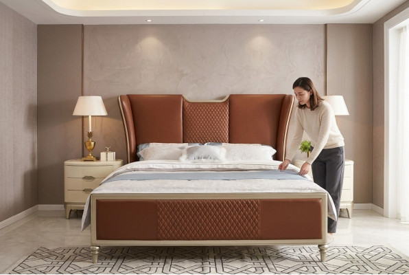 Luxury bedroom furniture 2x nightstands modern side tables 2-piece set