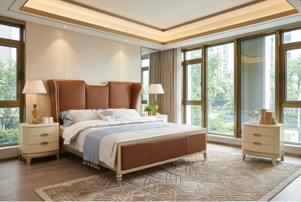 Luxury bedroom furniture 2x nightstands modern side tables 2-piece set