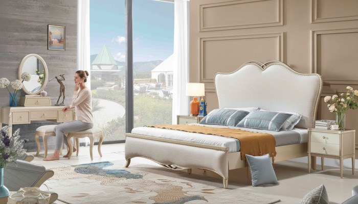 Bed Cushion Design Luxury Double Beds White 180x200cm Bedroom Furniture New