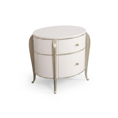 Round nightstand furniture wood luxury side white furniture nightstands
