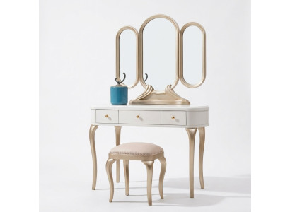 Makeup table with mirror luxury console dresser stool complete set