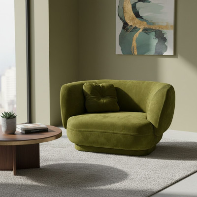 Chair Seat Green Prianera Design Living Room Upholstered Single-Seater Furniture Luxury Style