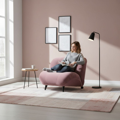 Armchair single-seater luxury upholstery furniture living room single-seater armchair textile lounge.