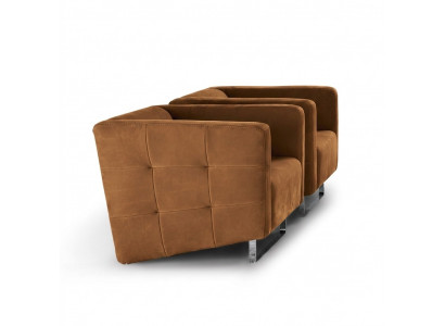 Luxury armchair upholstery brown Italian style design modern furniture living room new.