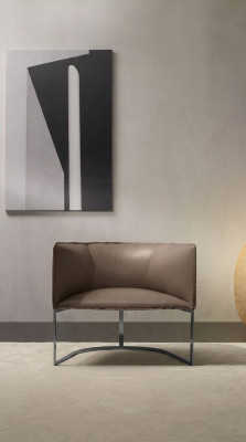 Luxury design furniture grey Prianera style design leather armchair living room lounge