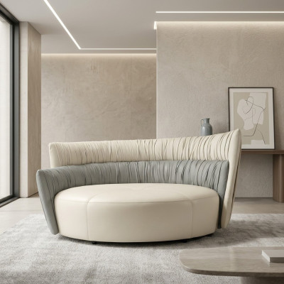 Round sofa two-seater sofa 2 seat design sofas upholstery Prianera seat leather couch