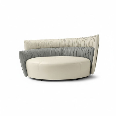 Round sofa two-seater sofa 2 seat design sofas upholstery Prianera seat leather couch