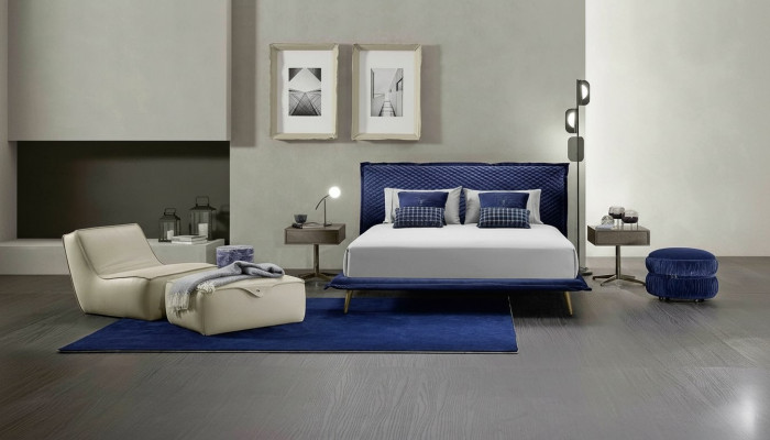 Double bed beds bed frame bed wood bedroom blue classic Prianera new