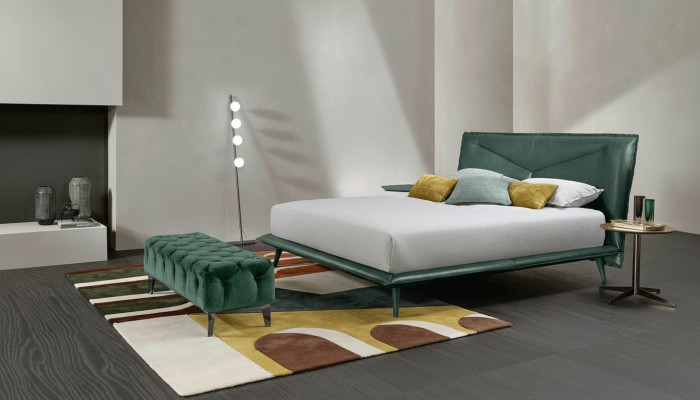 Double bed frame luxury bedroom bed double bed wood green leather beds new