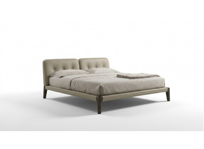 Modern double bed bedroom beige bed furniture wood design beds Prianera