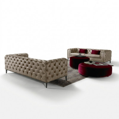 Luxurious 3+3 seater sofa set in beige by Chesterfield