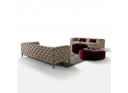 Luxurious 3+3 seater sofa set in beige by Chesterfield