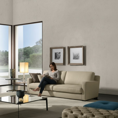 Design textile 3-seater gray couch elegant sofa padding Prianera living room