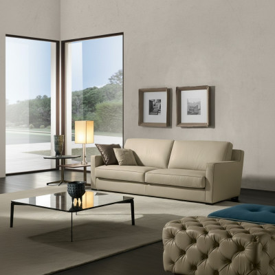 Design textile 3-seater gray couch elegant sofa padding Prianera living room