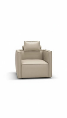 Armchair Single-Seater 1-Seater Upholstered Seat Designer Textile Seat Leather Modern Gray