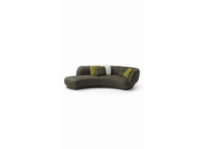 Textile Sofa 3-Seater Upholstered Leather Modern Relax Seat Luxury Furniture Corner Sofa Round
