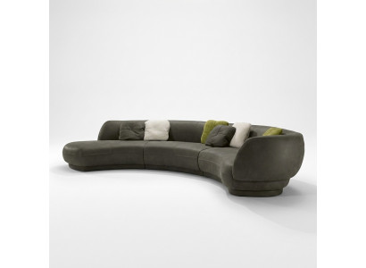 Round sofa corner couch 6-seater couch sofa leather luxury furniture living room