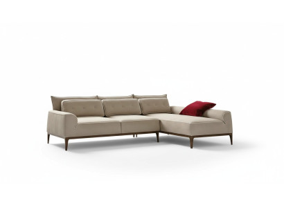 L-shaped sectional couch luxurious furniture sofa gray design living room furniture Italian