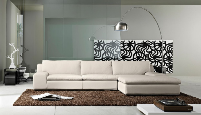 Sectional sofa living room sleeper sofa couches couch white L shape leather furniture PRIANERA