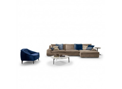 Sectional L-shaped sofa luxury Italian furniture sofa gray PRIANERA living room.