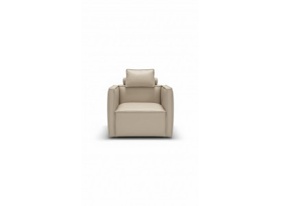 Armchair Single Luxury 1 Seat Upholstered Seat Design Beige Seat Leather Prianera New