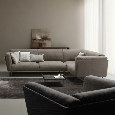 Fabric sectional L-shaped sofa, sofa couch design, upholstery textile, luxury couches