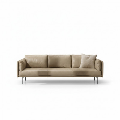 Luxury three-seater Prianera couch relax upholstered furniture beige couches sofas leather
