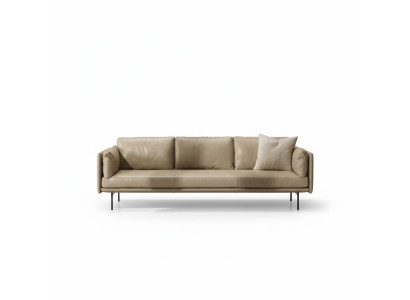 Luxury three-seater Prianera couch relax upholstered furniture beige couches sofas leather