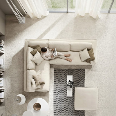 Living room corner sofa L-shape modern white design sofas new