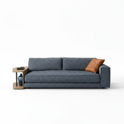 Sofas Room Furniture Three-Seater Design Three-Seater Couch Upholstered Sofa Blue Prianera