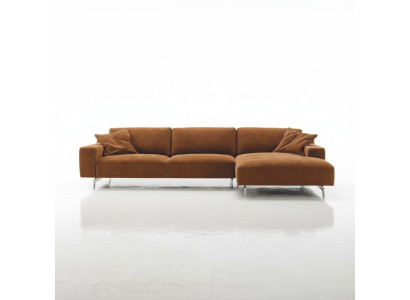 Brown sectional sofa design upholstery couch textile living room L shape sofas Prianera