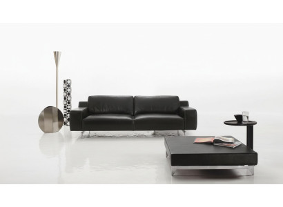 Three-seat luxury sofa 3-seater sofas seating design couch furniture style leather black