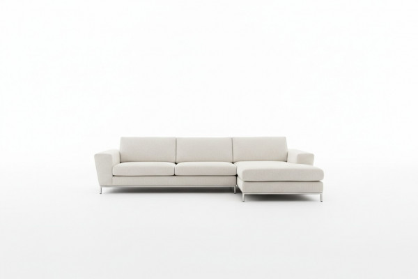 Textile luxury corner sofa L-shape upholstery modern white seating furniture living room corner new