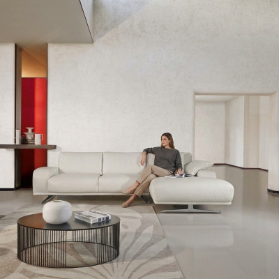 Sectional sofa L-shape luxury living room furniture sofa design white Italian furniture new