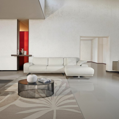 Sectional sofa L-shape luxury living room furniture sofa design white Italian furniture new