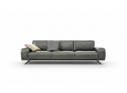 Sofa 3 Seat Luxury Furniture Living Room Leather Couch Three-seater Gray Design Prianera