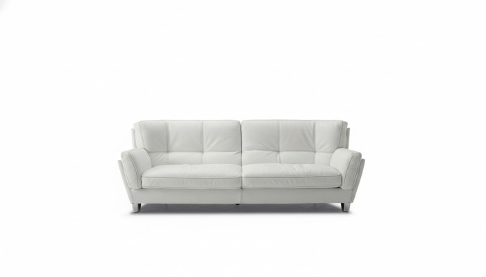 Luxury Sofa 3-Seat Couch Wood Furniture Three-Seater Prianera Sofas White Leather Couches