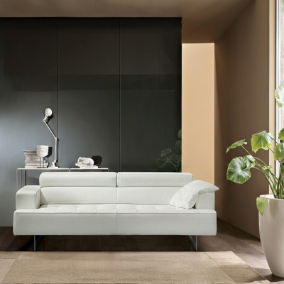 Prianera Upholstery Furniture Three-Seater Sofa 3-Seater Sofas Luxury Leather Couches White