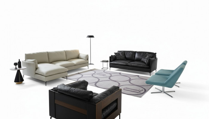 Perfect living room set consists of L-shaped corner sofa and 2-seater sofa.