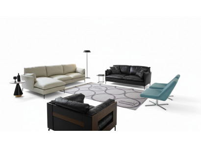 Perfect living room set consists of L-shaped corner sofa and 2-seater sofa.