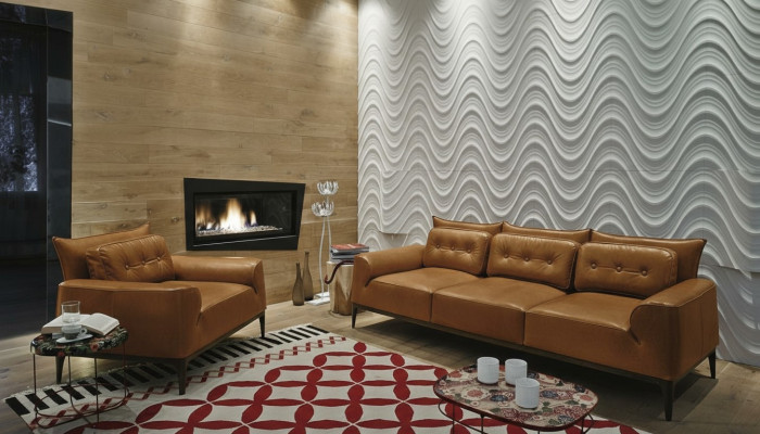 Suite Armchair Sofas Sofa Suite 3+1 Seater Brown Living Room Upholstery
