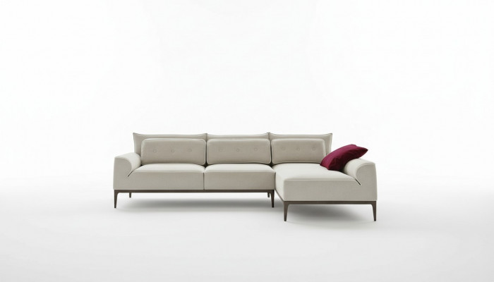 Modern design grey sectional sofa fabric L-shaped couch living room sofa PRIANERA