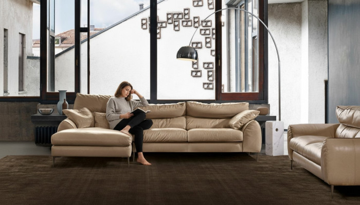 Sofa set L-shape living room sofa couch upholstery corner ensemble beige leather sofas new