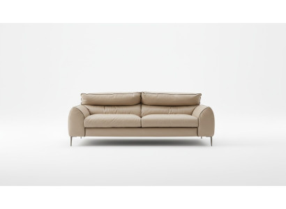 Living room leather sofa beige two-seater design sofas upholstered sofas 2-seat Prianera