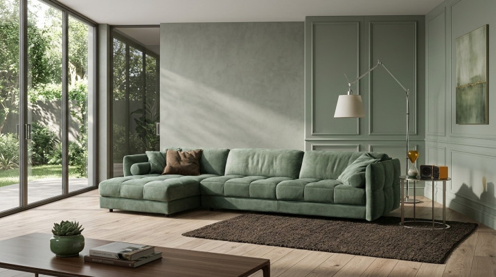 Sectional sofa textile sofa upholstery corner modern couch living room L-shape design
