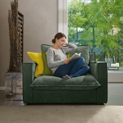 Armchair Upholstered Furniture Relax Design Furniture Green Lounge Luxury Single Seater Prianera