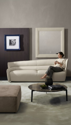 Sofa 3-seat couch leather white living room furniture sofas couch Italian Prianera